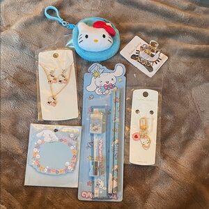 Sanrio Hello Kitty Cinnamoroll Blue and Pink Character Accessory Collection nwt